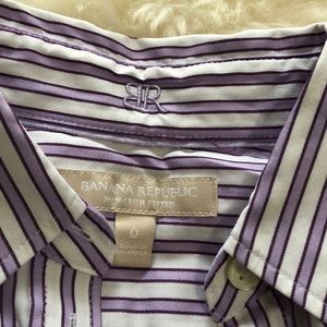 Purple and White stripe Banana Republic shirt